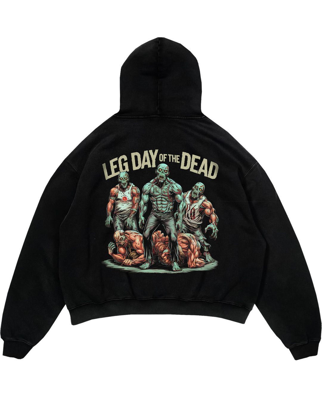 Leg day of the dead överdimensionerad (baktryck) hoodie