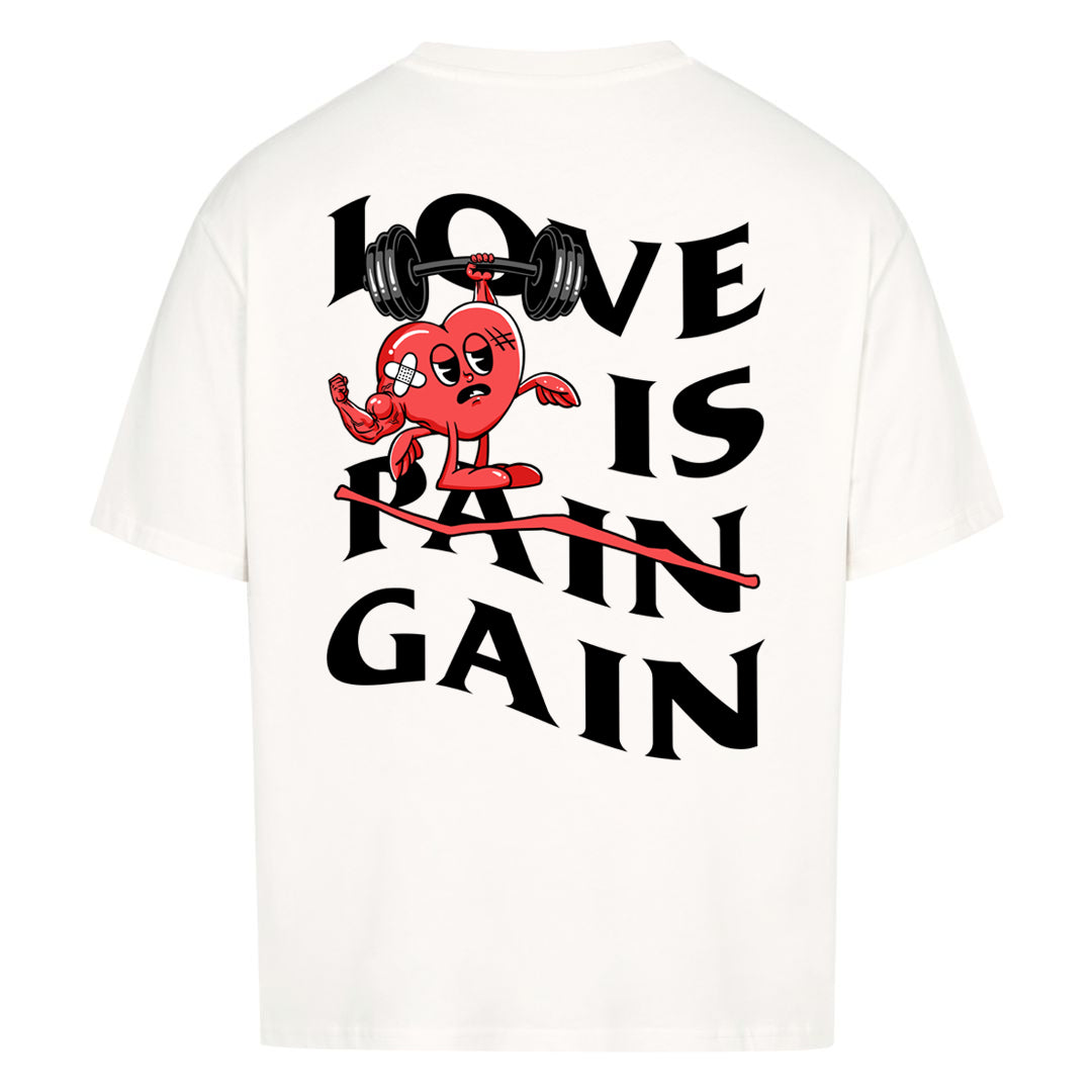 Love is Gain Oversized (baktryck) skjorta