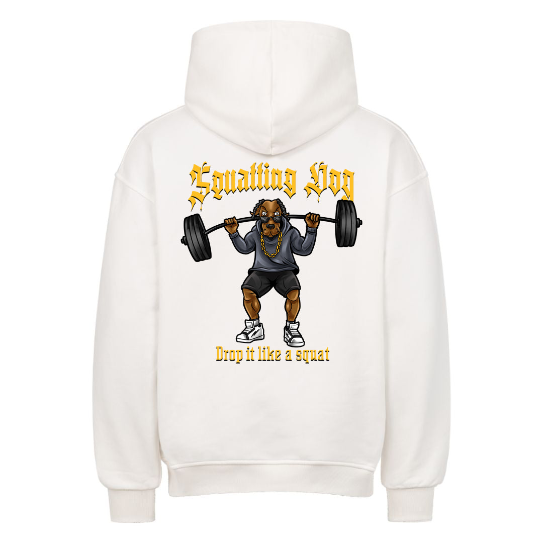 Squatting dog (Backprint) Oversized Hoodie