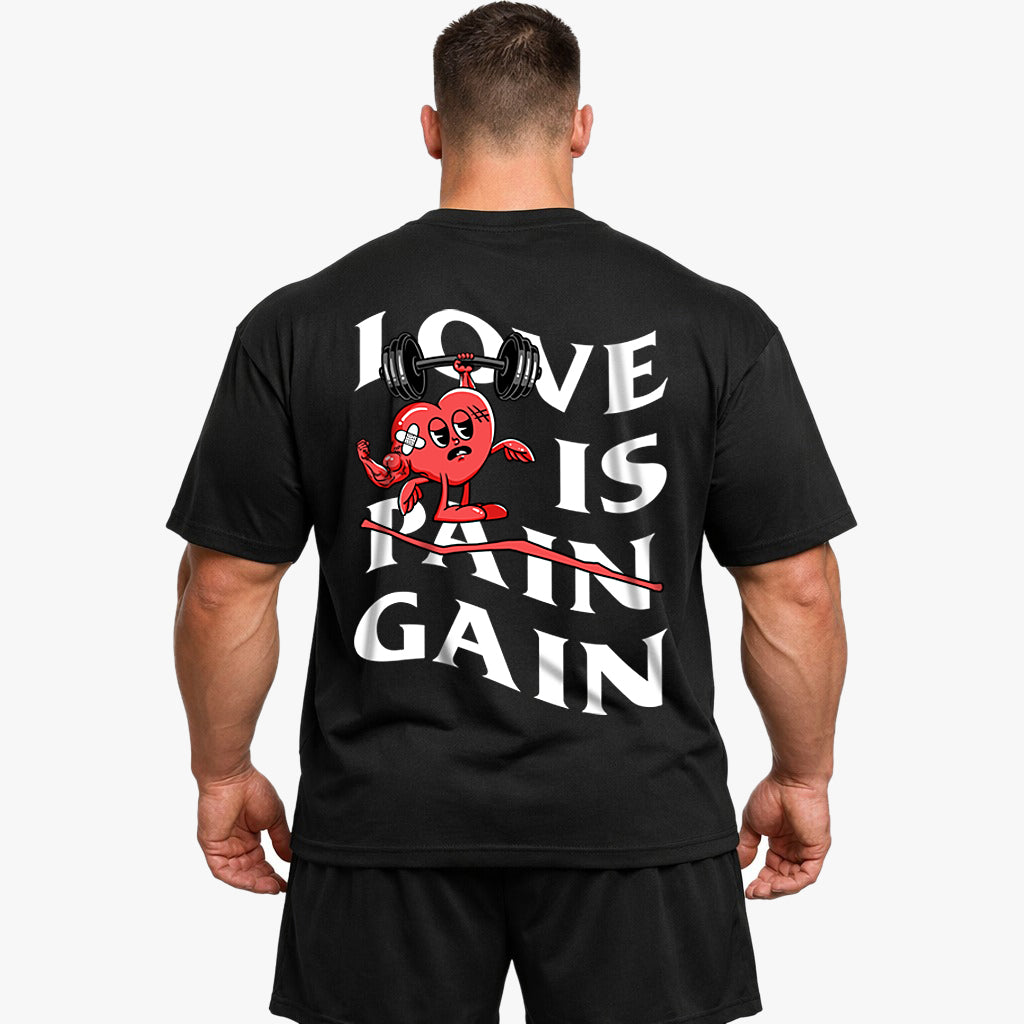 Love is Gain Oversized (baktryck) skjorta