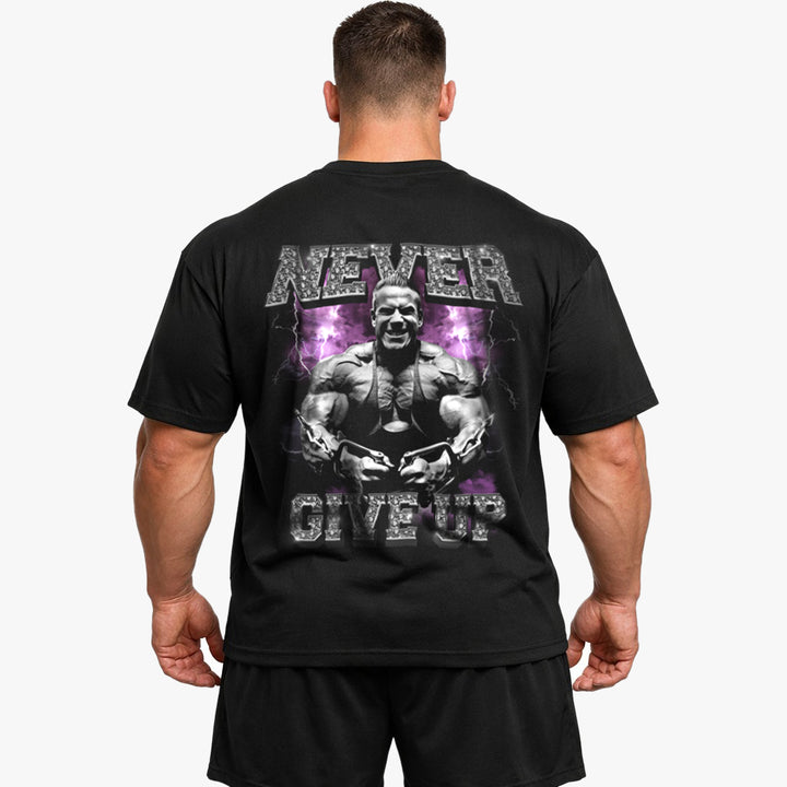 Never give up Oversized (Backprint) Shirt