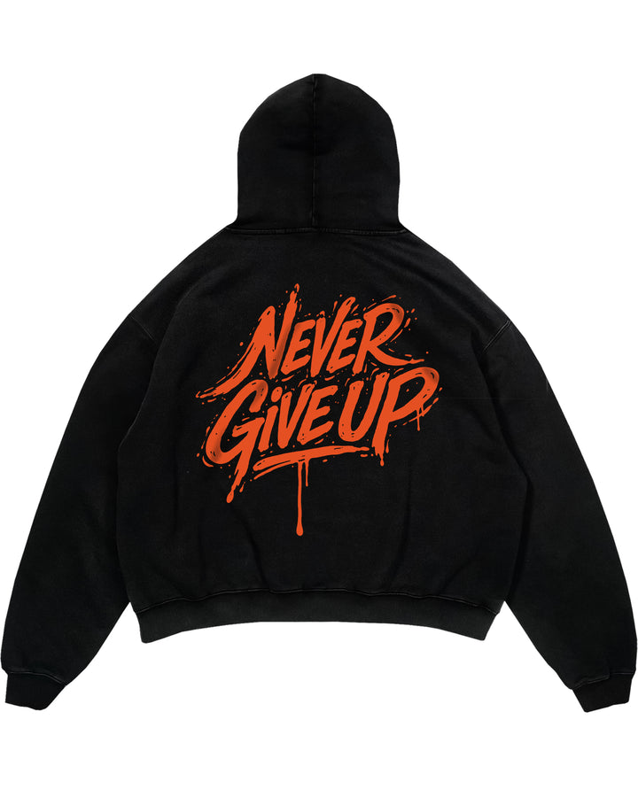 Never Give Up (Backprint) Oversized Hoodie