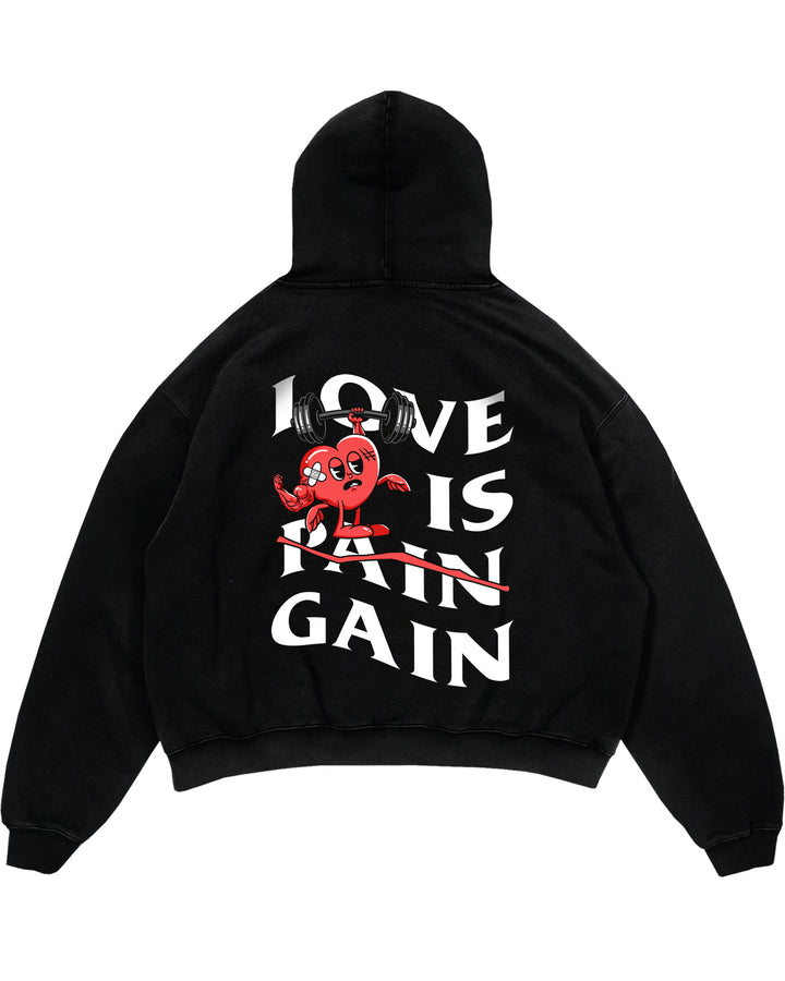 Love is Gain Hoodie i överdimensionerad (Backprint).