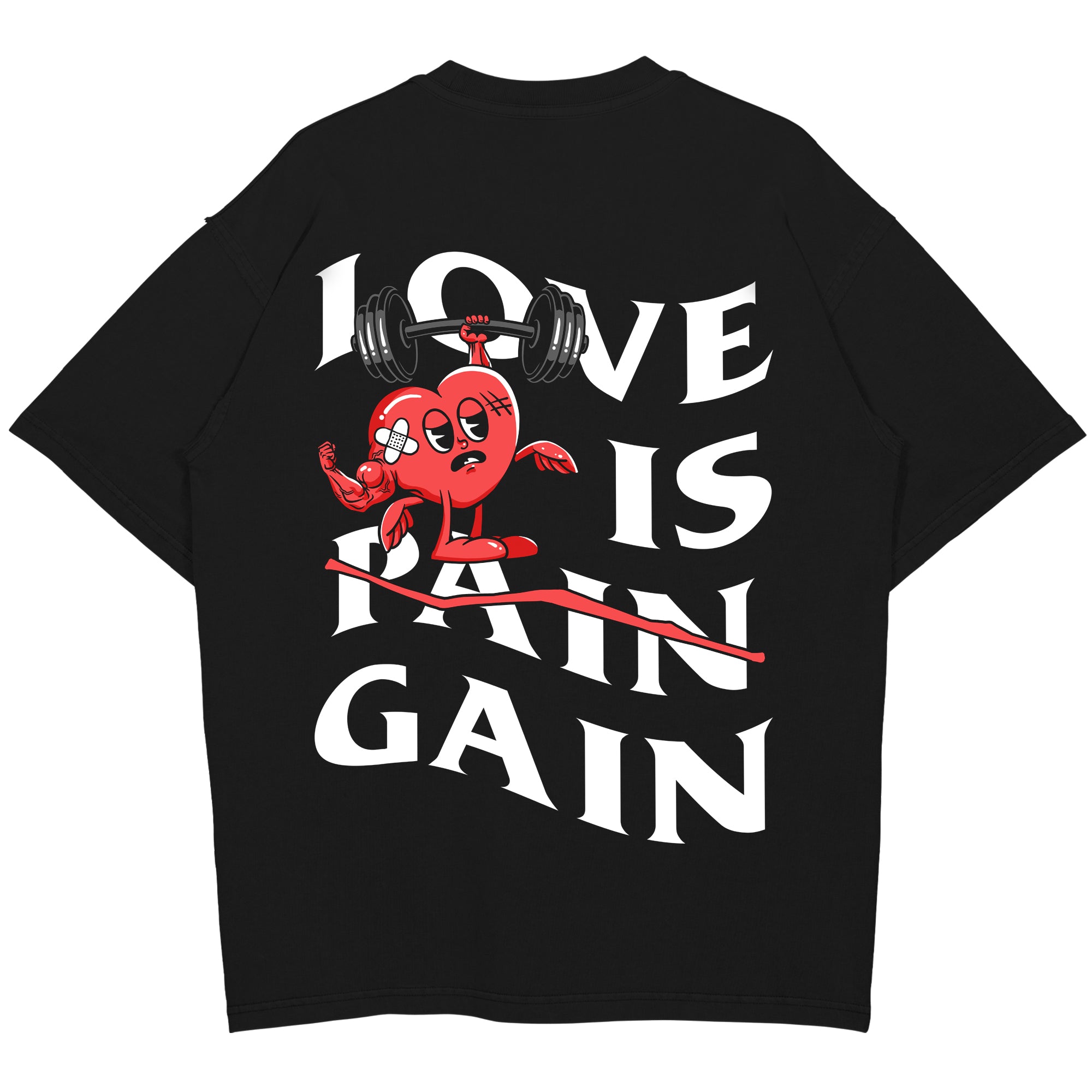 Love is Gain Oversized (baktryck) skjorta
